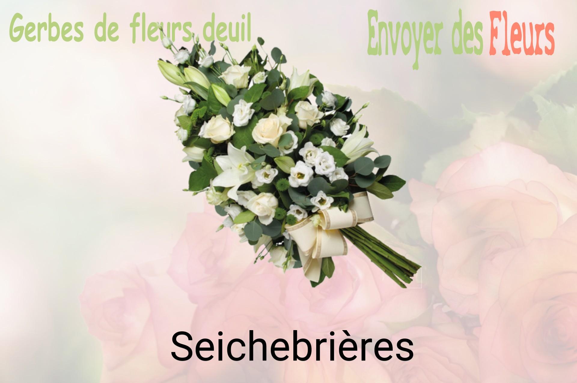 Gerbe de fleurs de deuil livrée à Seichebrières